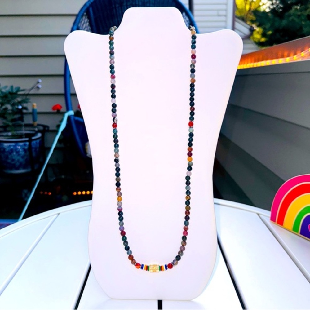 Indian agate beads necklace/bracelet